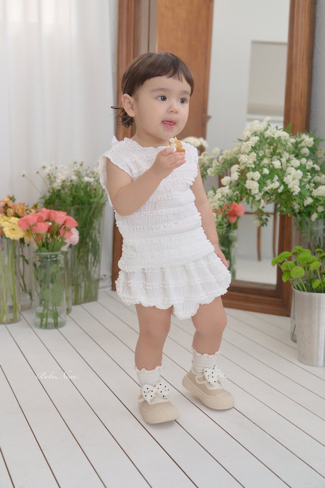 ☀️預訂 韓國直送☀️🇰🇷Bebenine兩色摺皺後背絲帶背心上下套裝