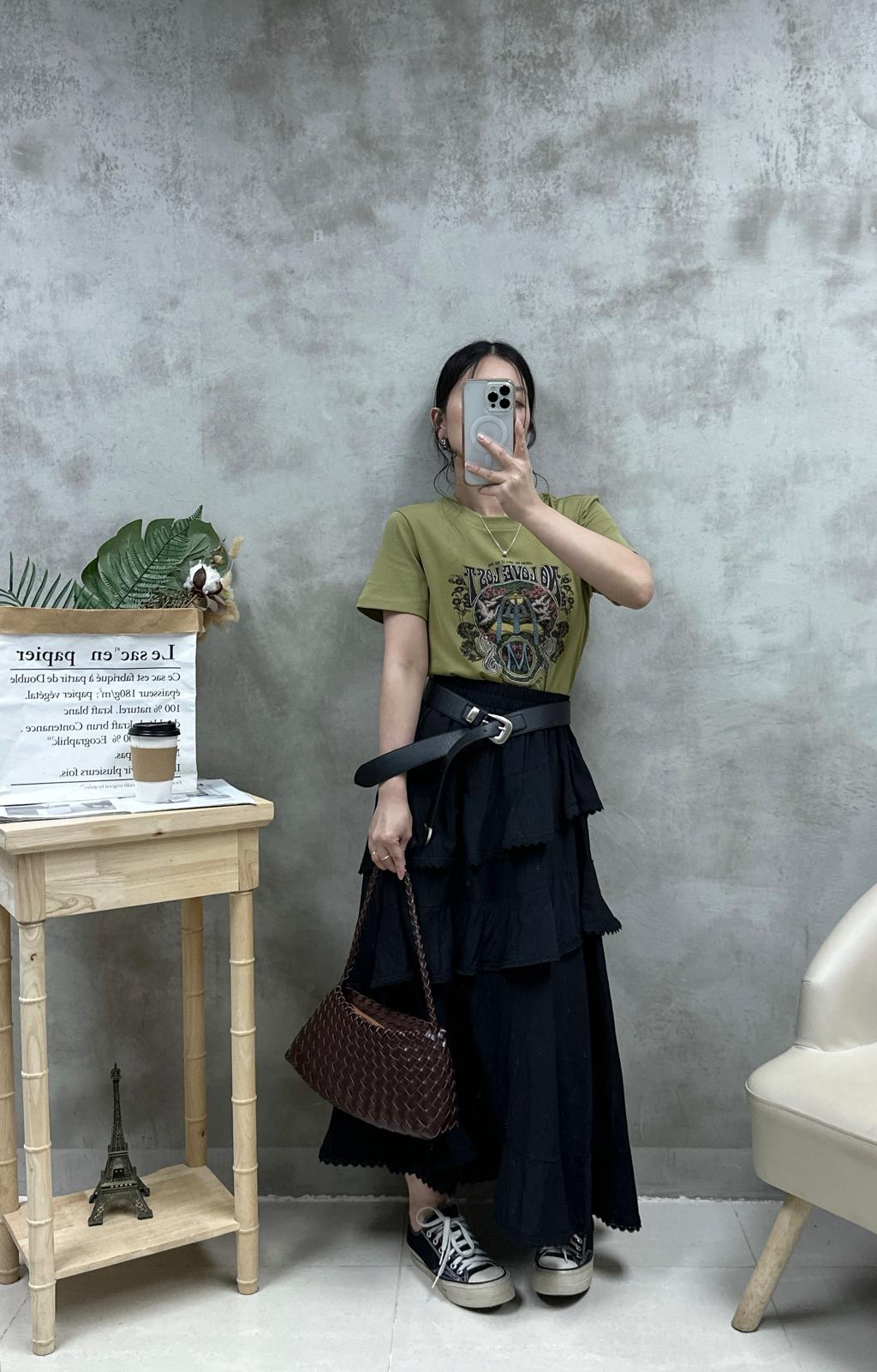 N07 復古花print Tee