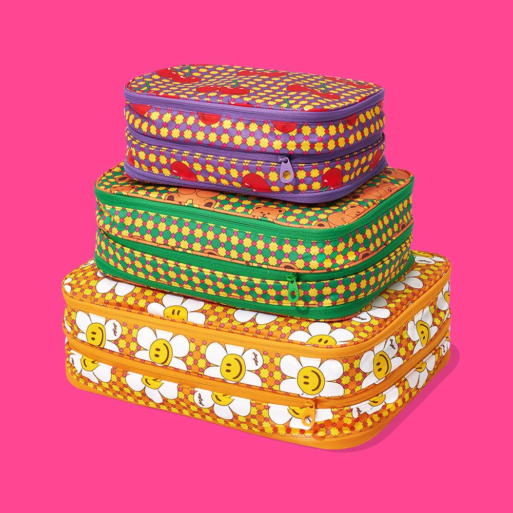 Wiggle Wiggle Retro Check 旅行行李收納袋系列