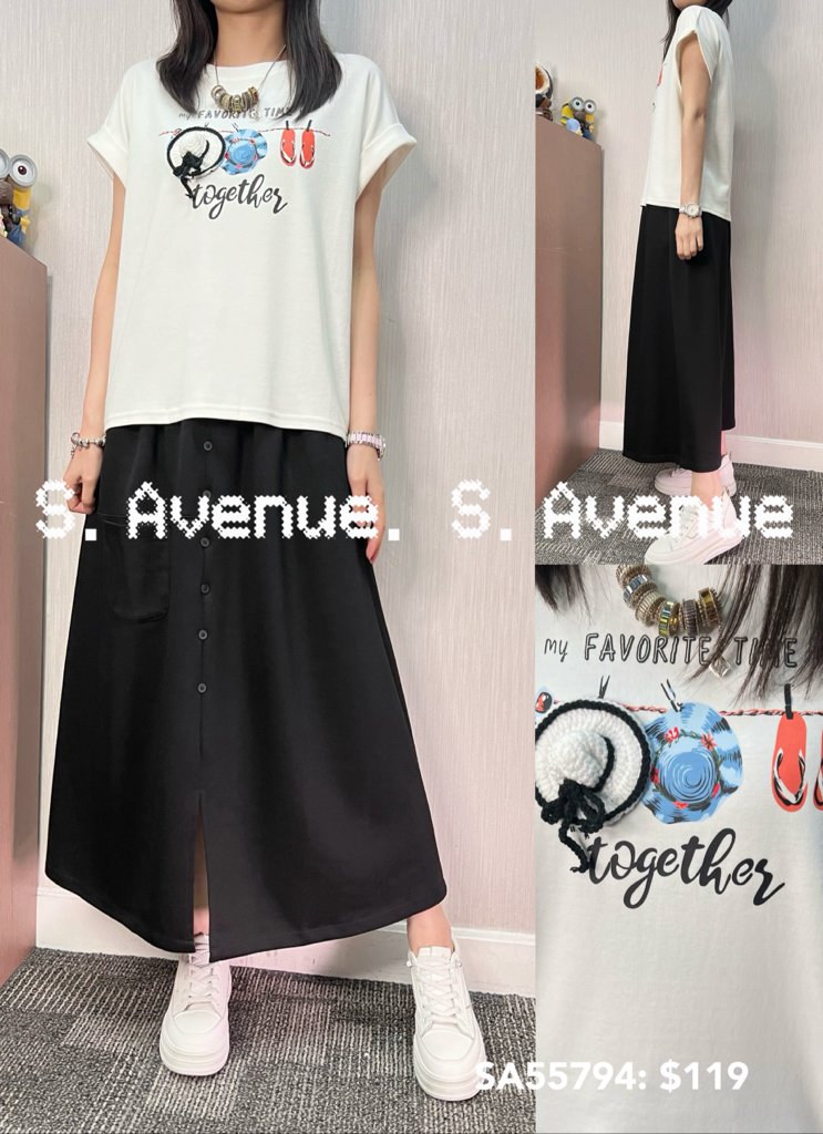 SA55794: 短袖撍袖立體草帽tee