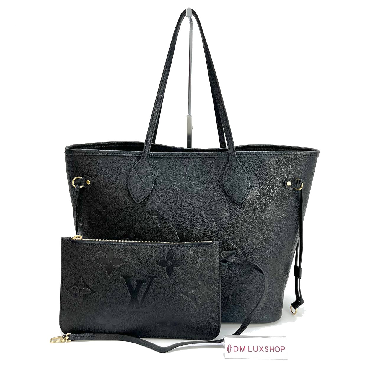 LV Neverfull Black Empreinte Leather MM GHW