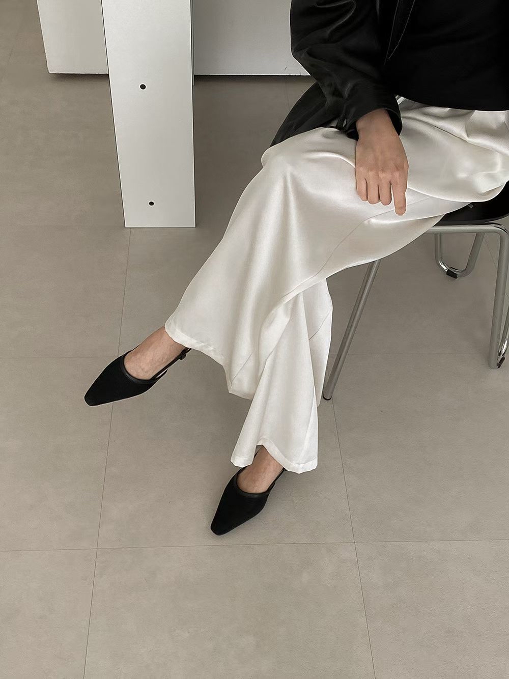 秋冬絨面Slingback pumps (踭高4cm)