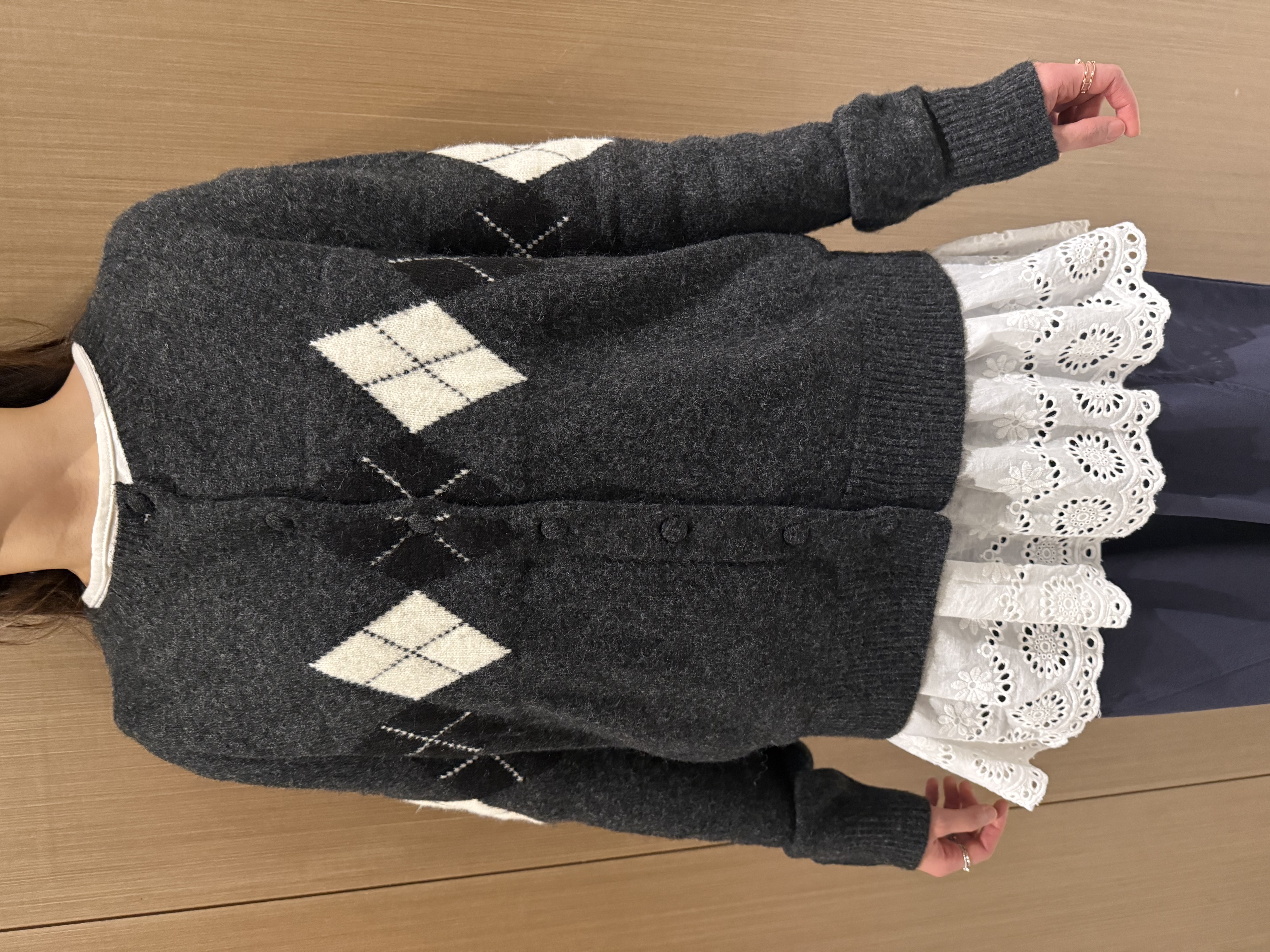 菱格冷外套（炭灰色）