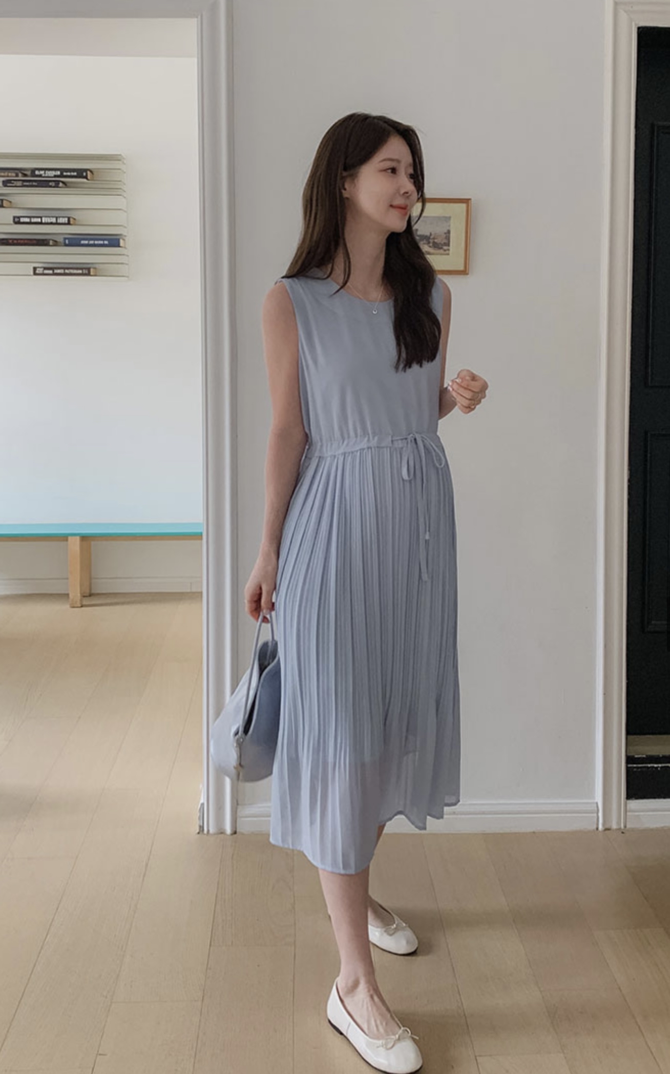 The Ethereal Chiffon Pleated Dress（米黃現貨）