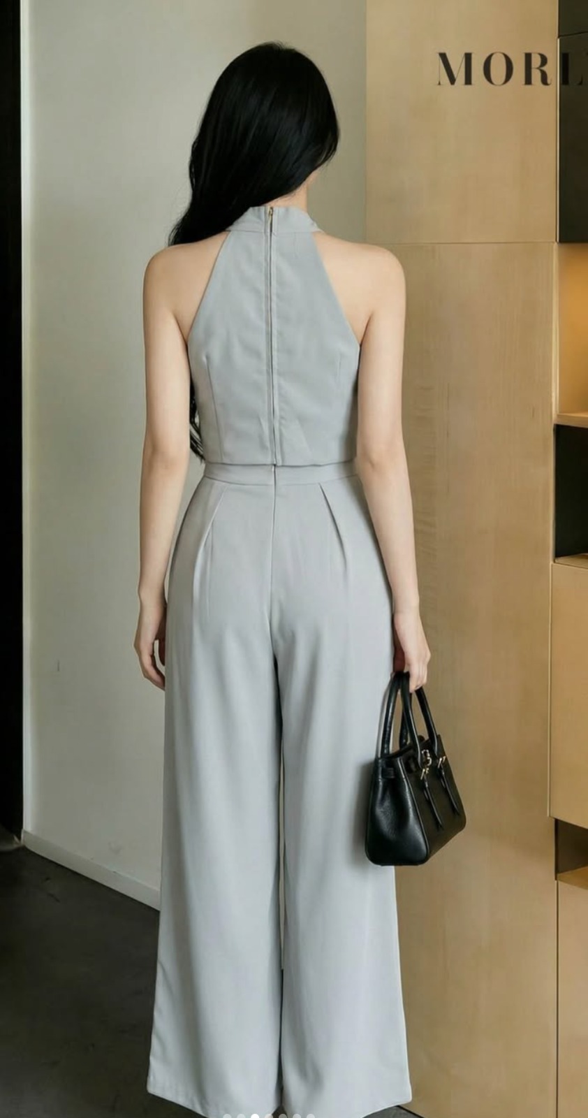 Elegant Halter Top and Wide-Leg Pants Set