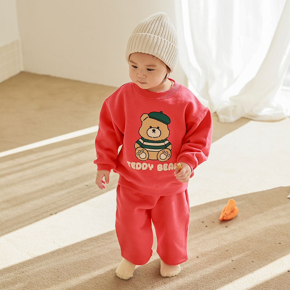 UBMOM 2023 Winter Teddy Series Berry Teddy 長褲-紅色