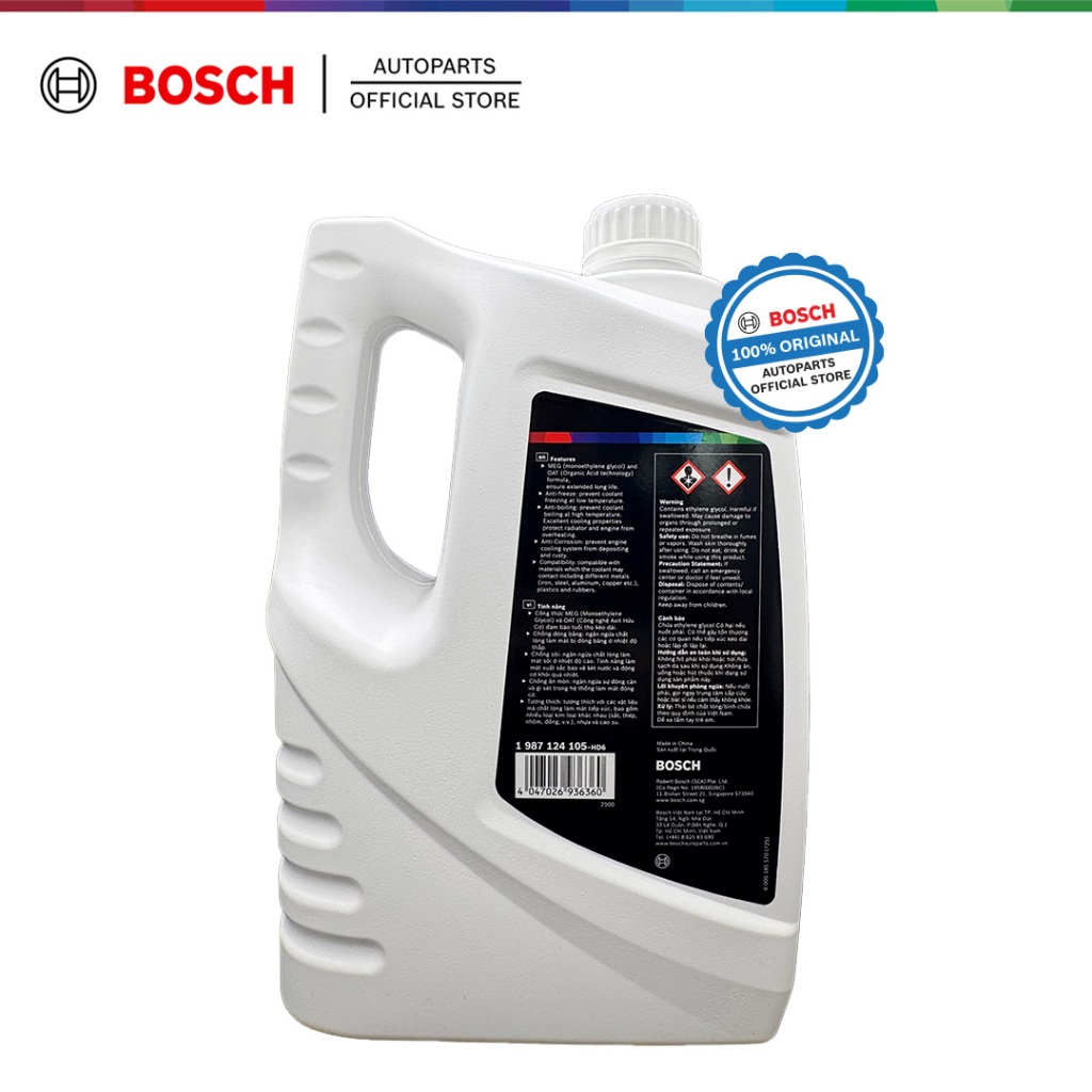 Bosch Long Life OAT Coolant Pre-mixed 50% (4L) - Green / Red/ Blue