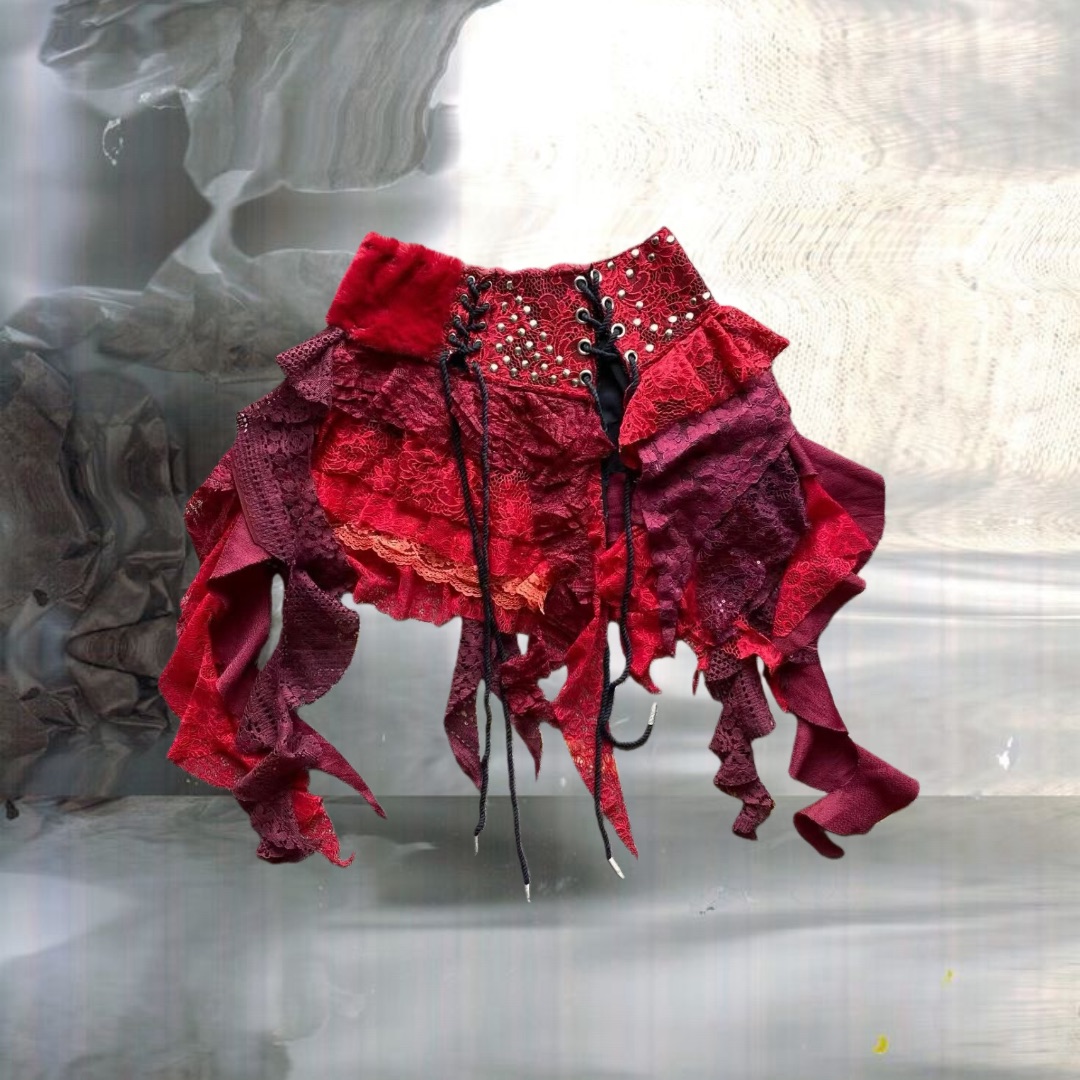 Classic Red Handmade Skirt