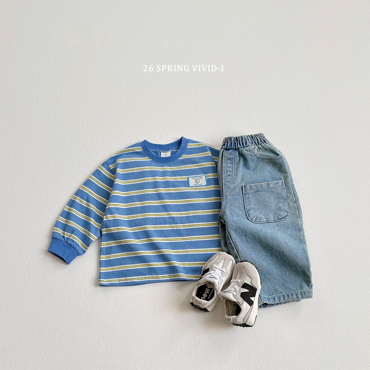 🌸預訂 韓國直送🌸🇰🇷VIVIDI三色動物標籤條紋寬鬆長袖上衣