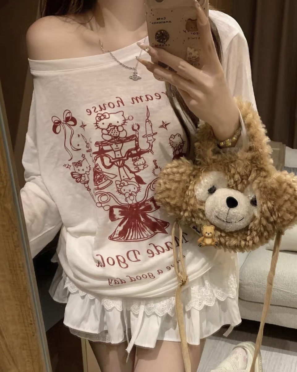 TP458红色kitty罩衫