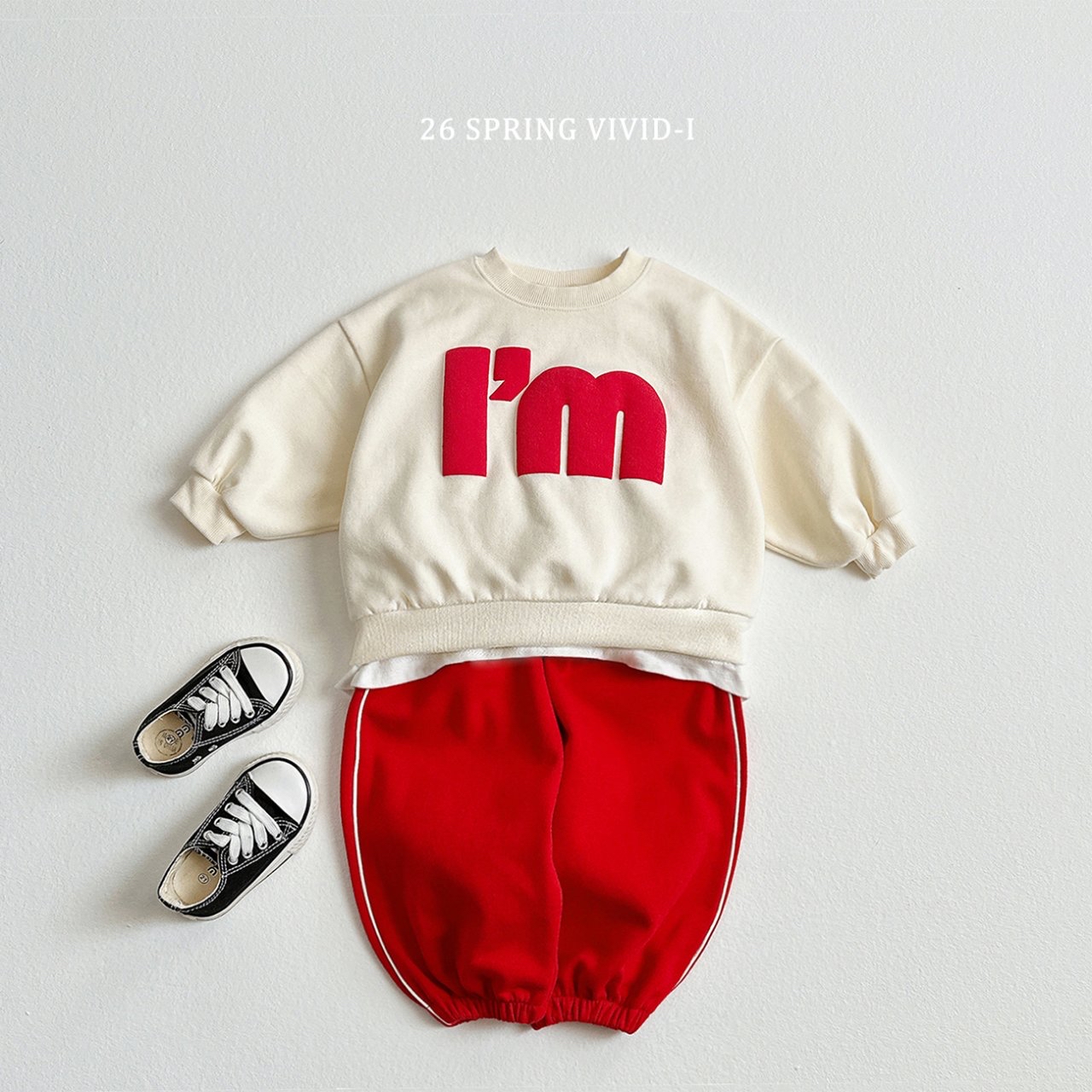 🌸預訂 韓國直送🌸🇰🇷VIVIDI三色立體字母印花寬鬆衛衣