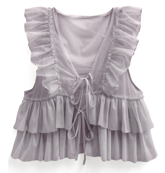 薄紗綁帶背心 [dh1312]