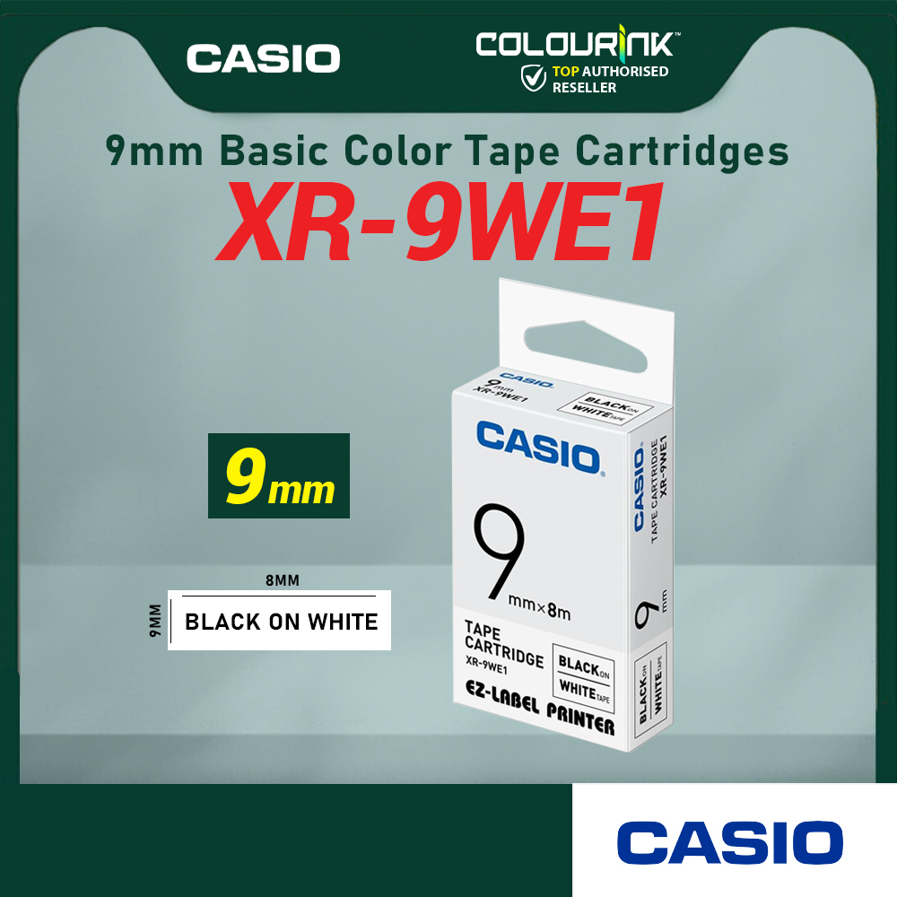 CASIO ORIGINAL GENUINE 9MM EZ LABEL TAPE FOR KL-120 KL-130 KL-820 KL-60 KL-HD1 KL-8400 KL-G2