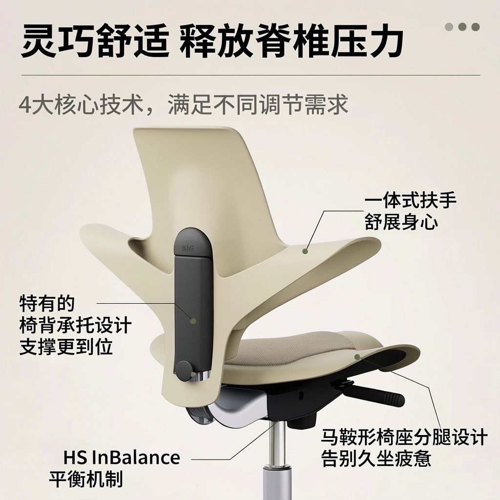 平替款騎馬椅 HA 人體工學電腦椅 兒童轉椅學習椅馬鞍椅護腰座椅Office Chair