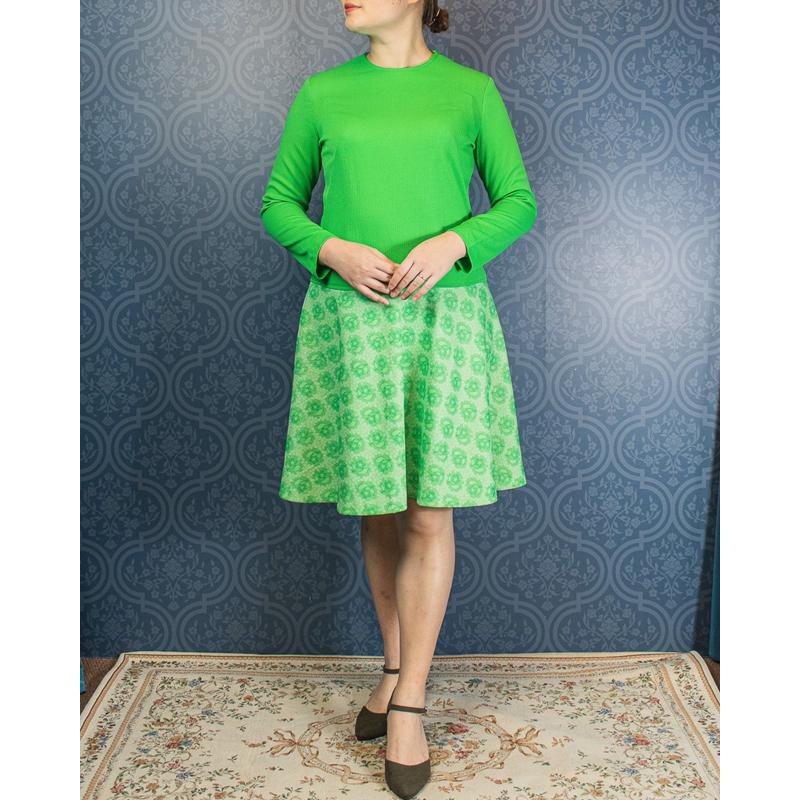 1960s Green MOD Dress with Low Waist Design(MU101-32)
