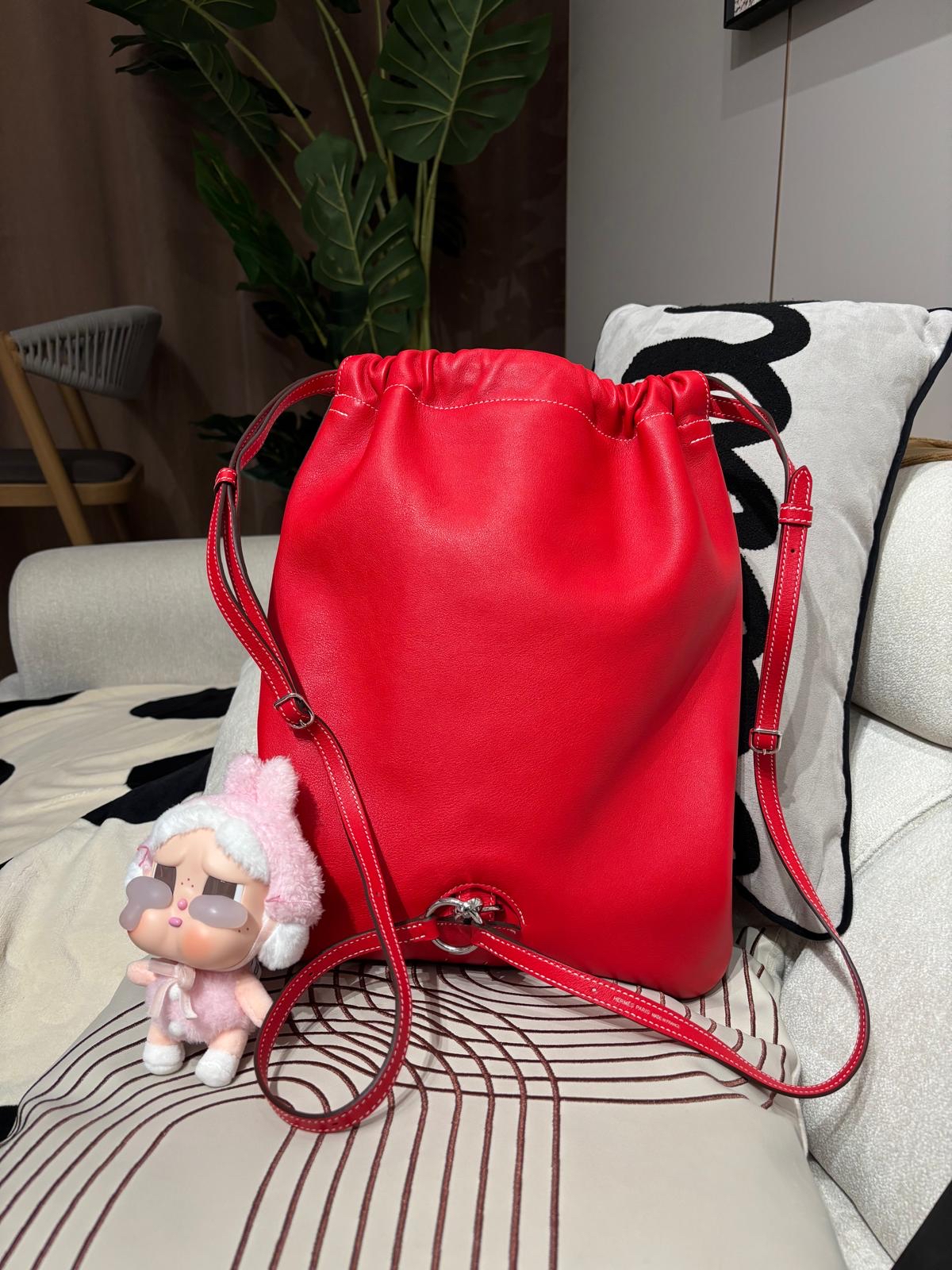 Hermes bridado backpack calfskin  100%Authentic,99%new✅dust bag