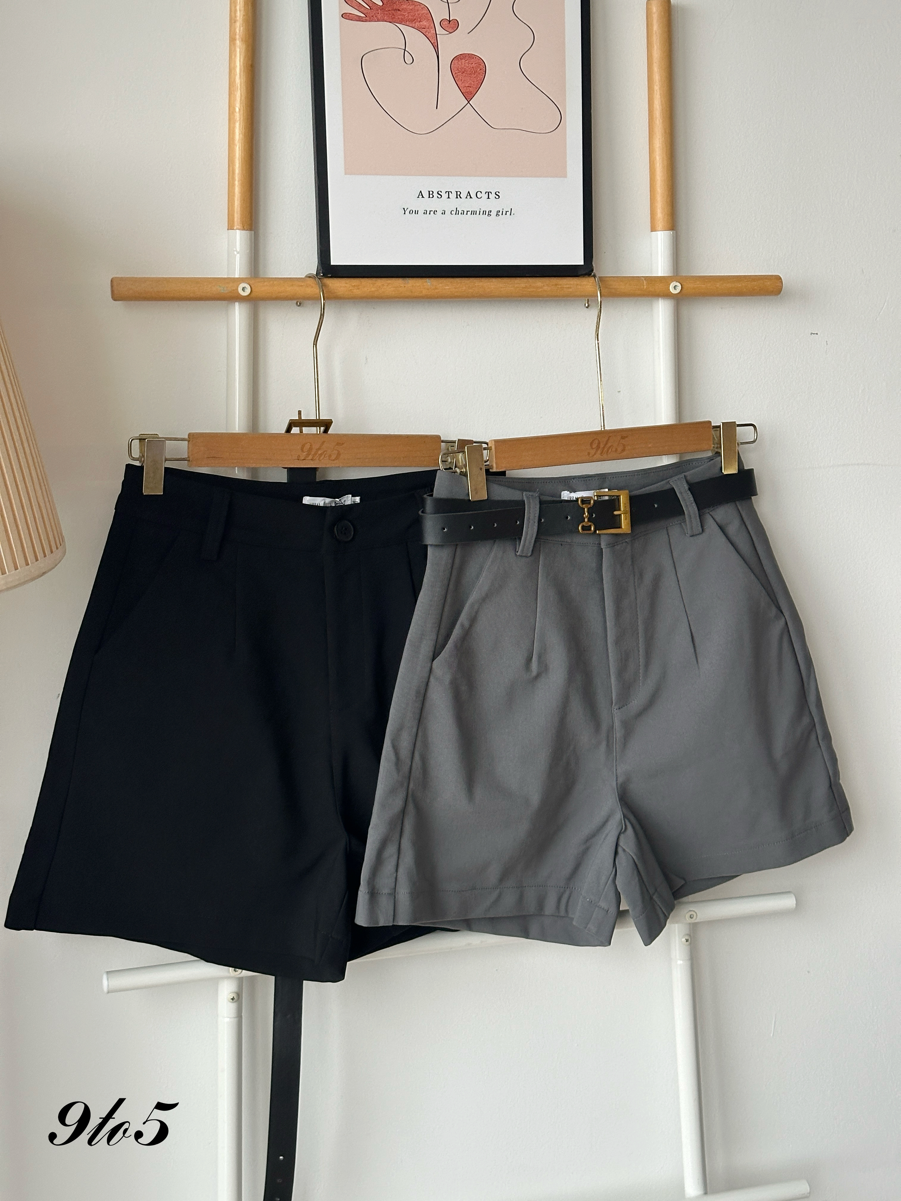 S1850 A Line Short Pants - Black & Grey
