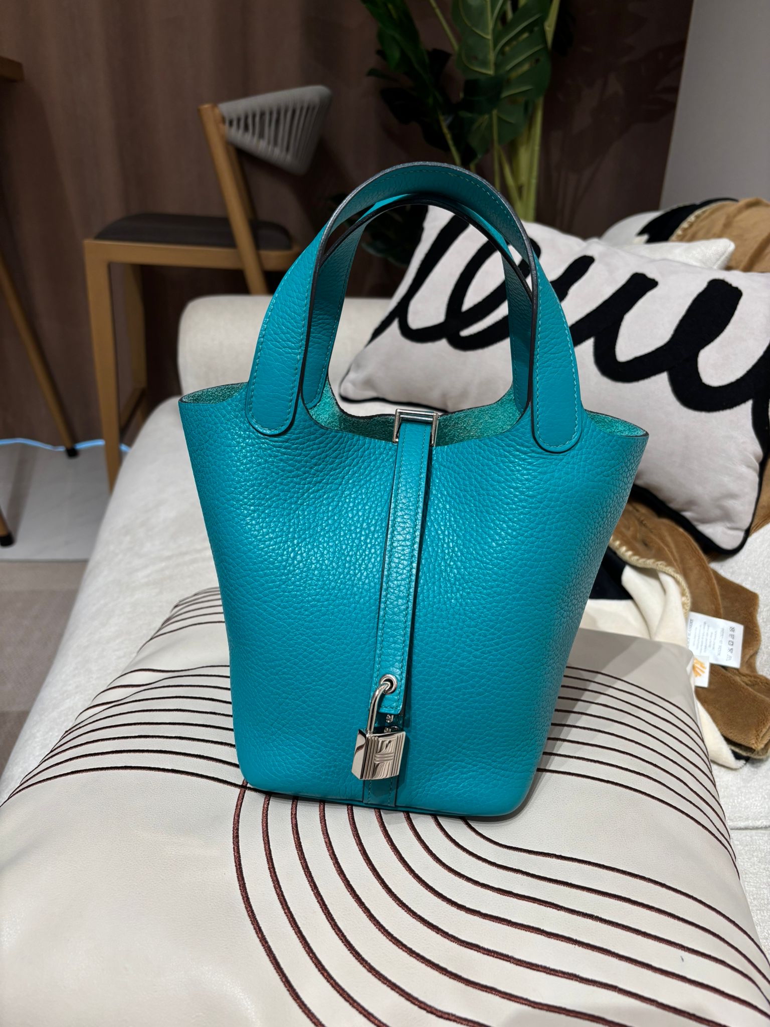 Hermes picotin 18,blue paon,STAMP X 100%Authentic ,96%new ✅Key Lock ✅Dust bag ✅Box