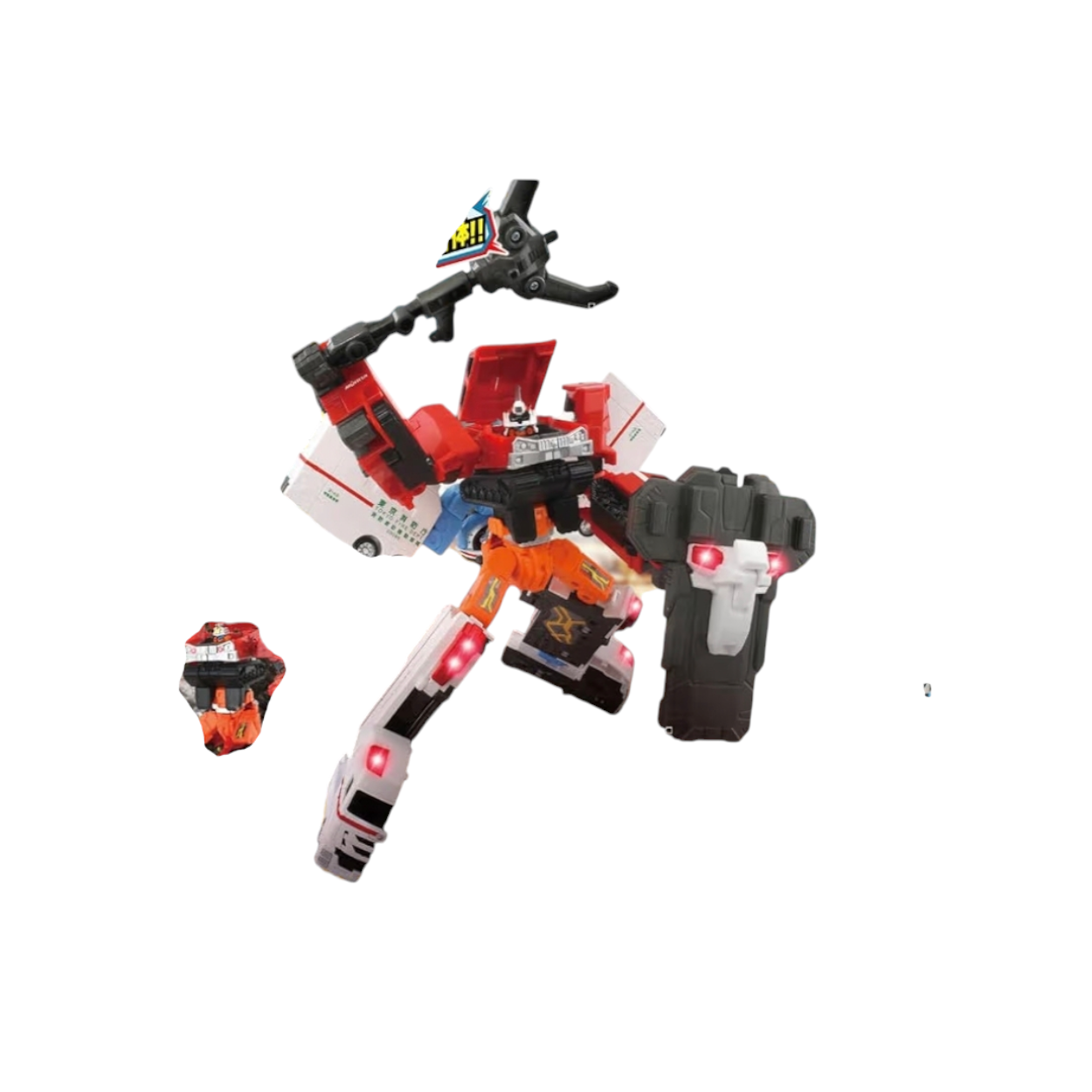 Takara Tomy Tomica 特裝勇者救援機械人變形合體DX套裝 消防車救護車機械人 男孩變形機械玩具禮物