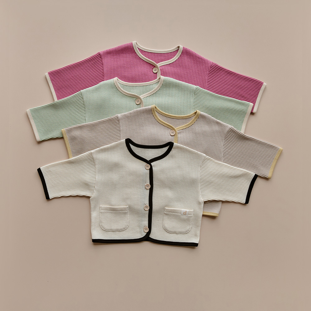 DOTTODOT 萌萌大圓臉華夫格開襟衫