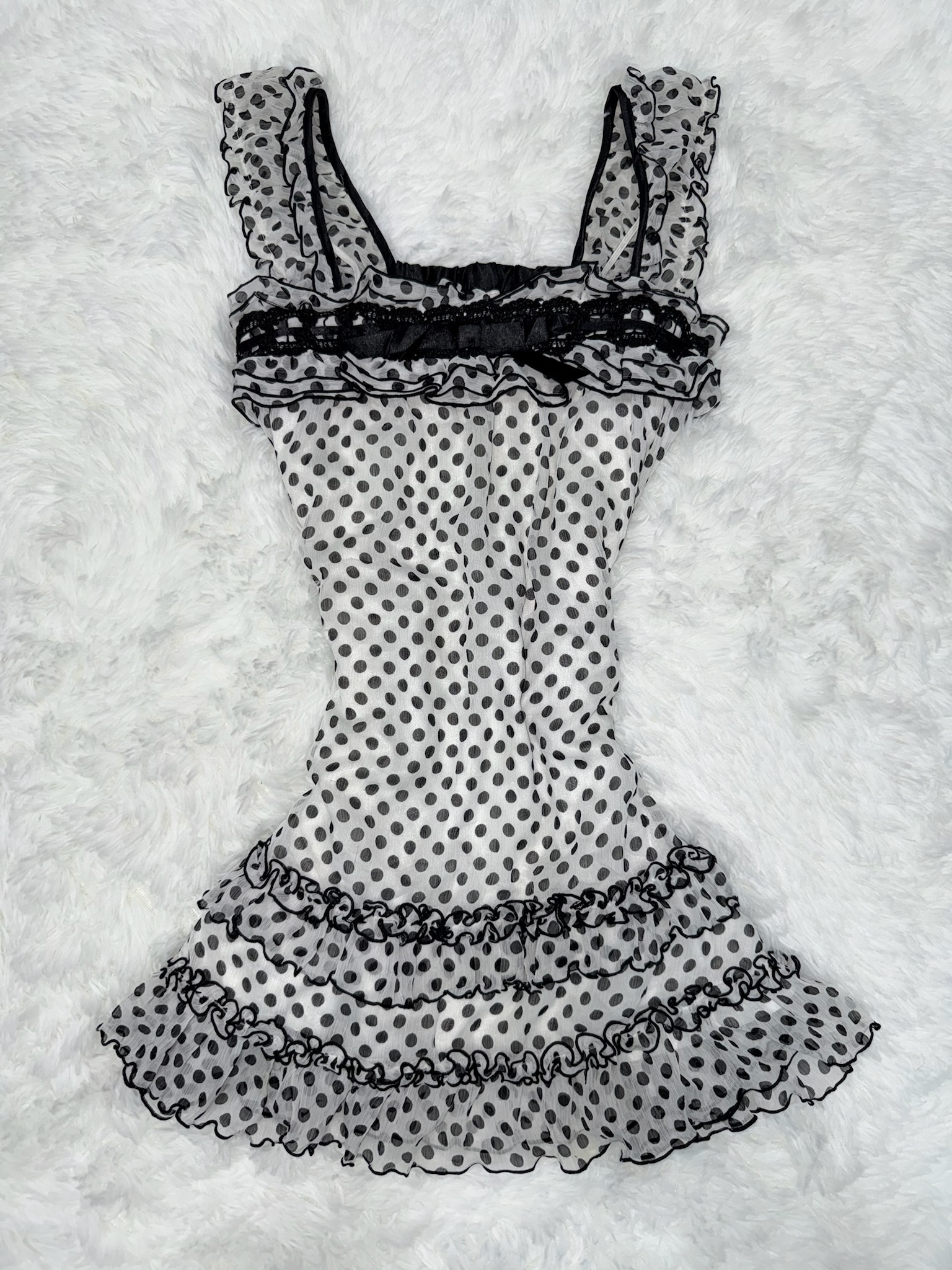 Polka Dots Bow Babydoll Dress