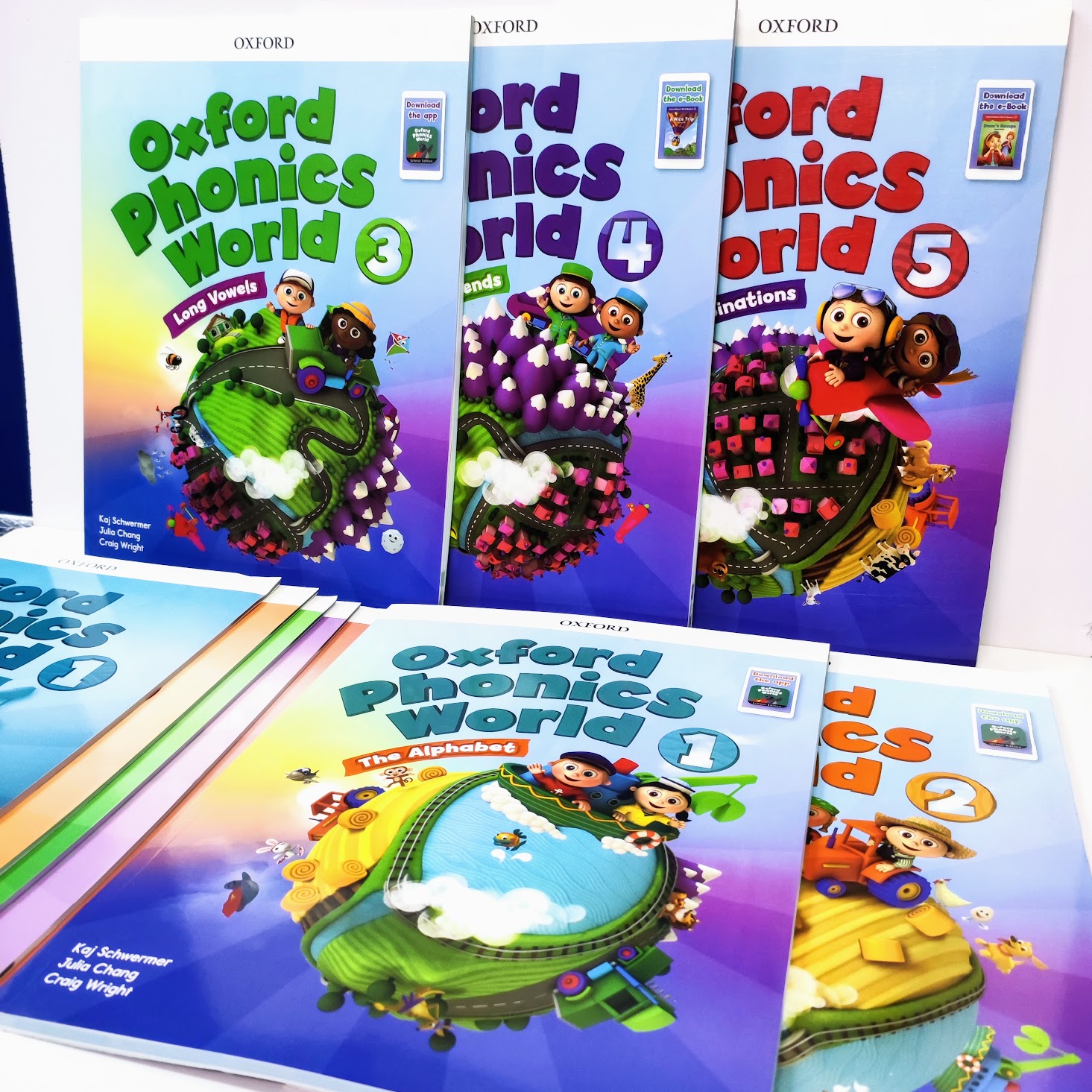 點讀Oxford Phonics World (Level 1-5) 牛津練習本一套10本 自然拼讀phonics字母發音教材  C26