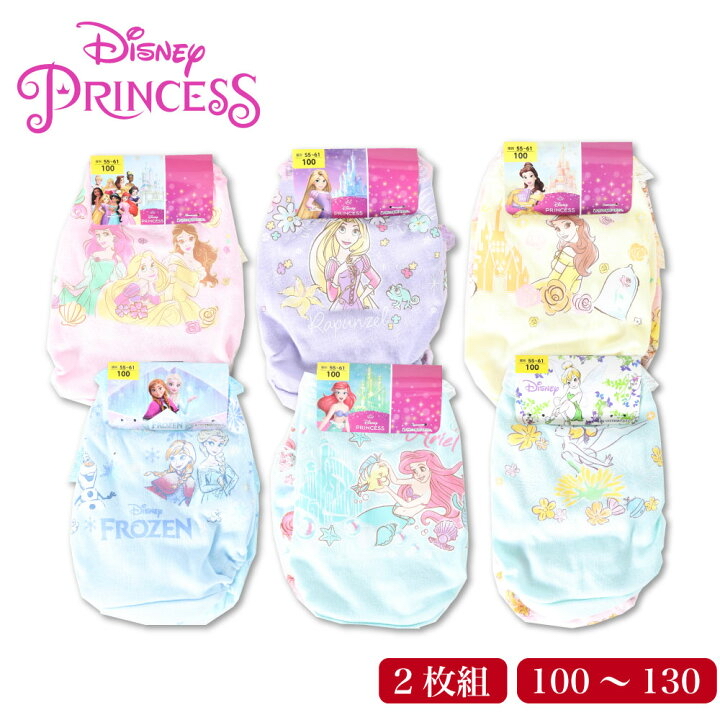 🇯🇵預訂 日本直送🇯🇵Disney公主系列六色人物滿印蕾絲女童內褲兩件套裝