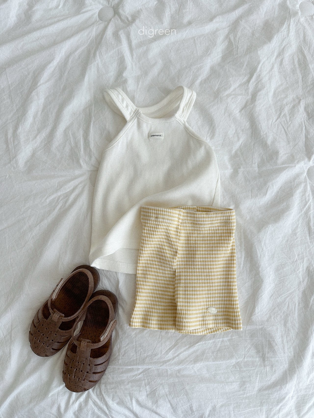 Digreen | stripe Leggings(Yellow/Light Grey 90-100)