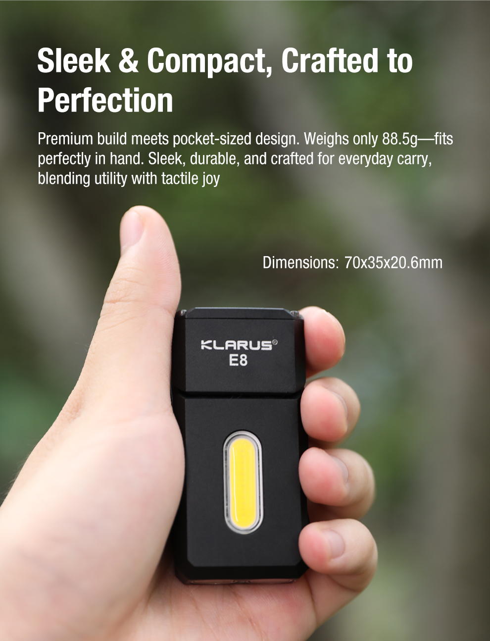 Klarus E8 金屬可旋轉燈頭的 EDC 手電筒