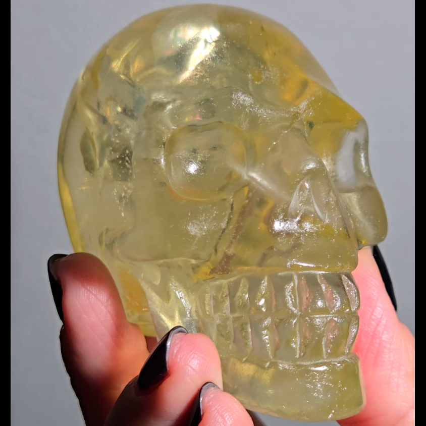High-grade citrine skull with rainbows and saturation - C58