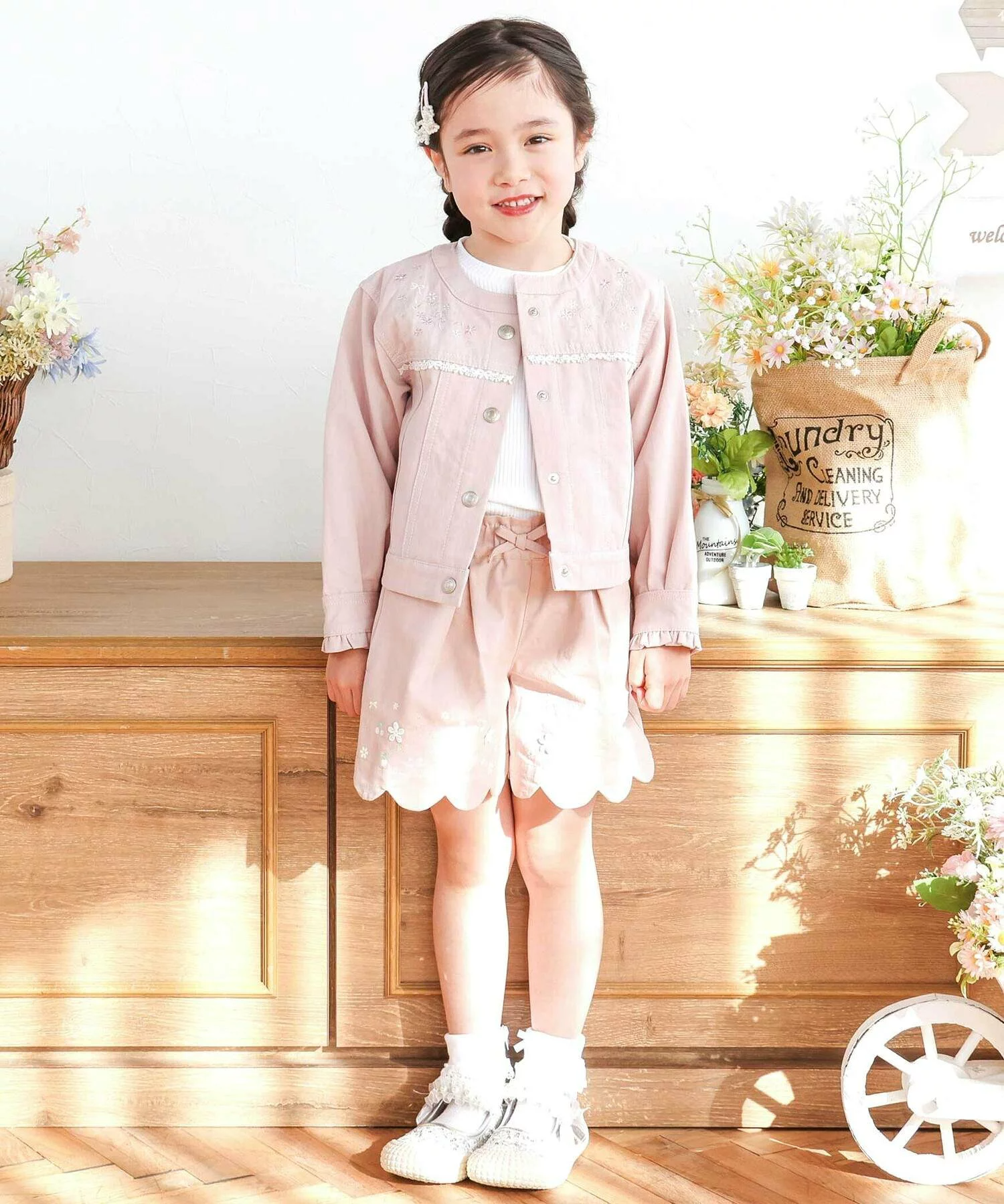 🆕【⭐訂購⭐】🌀 🇯🇵 日本直送 緞帶蕾絲刺繡 荷葉邊袖 #牛仔褸［2款選］🌀 [ELCA-0157]