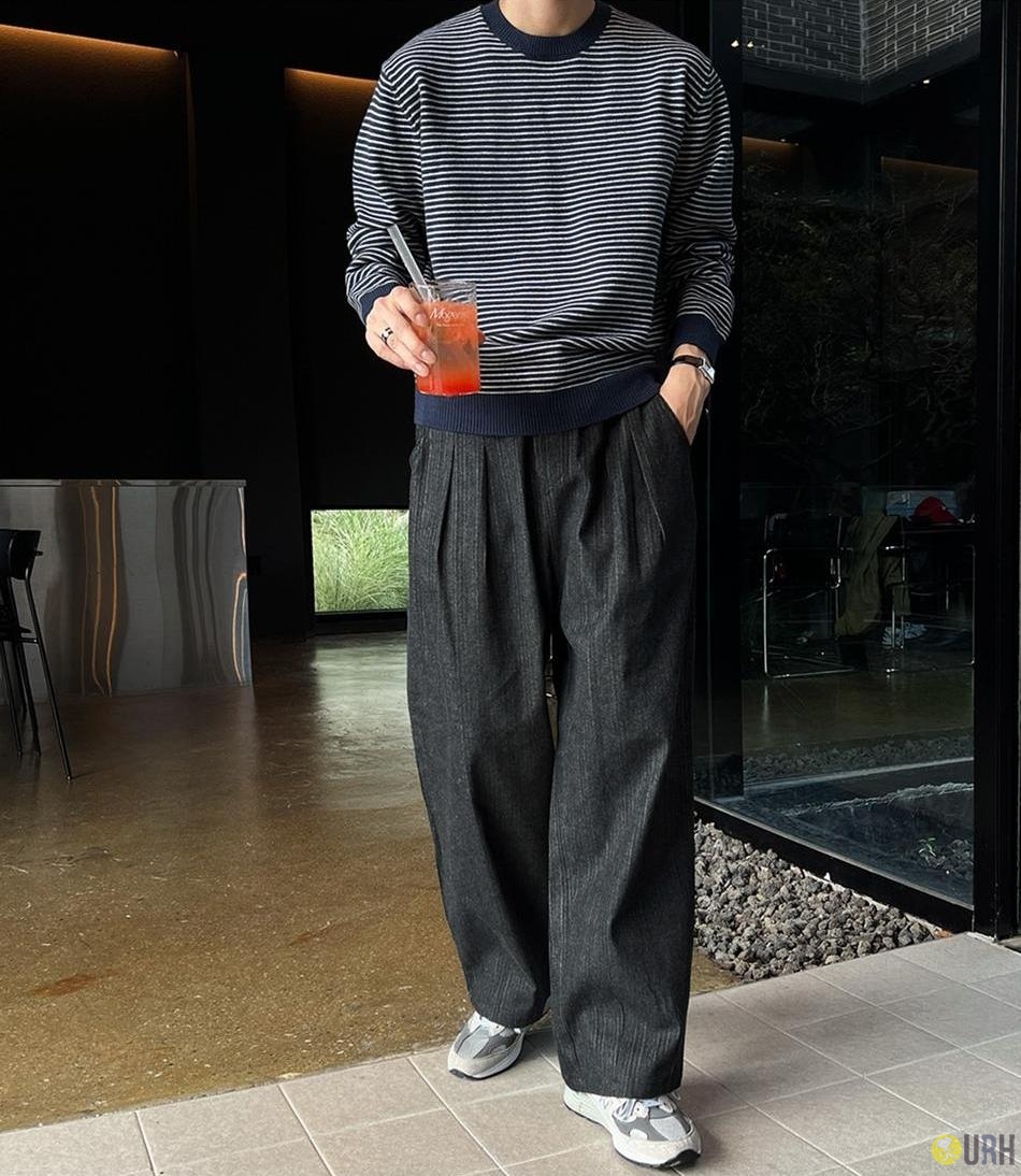 【100%保證韓國直送】莫代爾水洗條紋圓領針織上衣 [3 color] RG165757