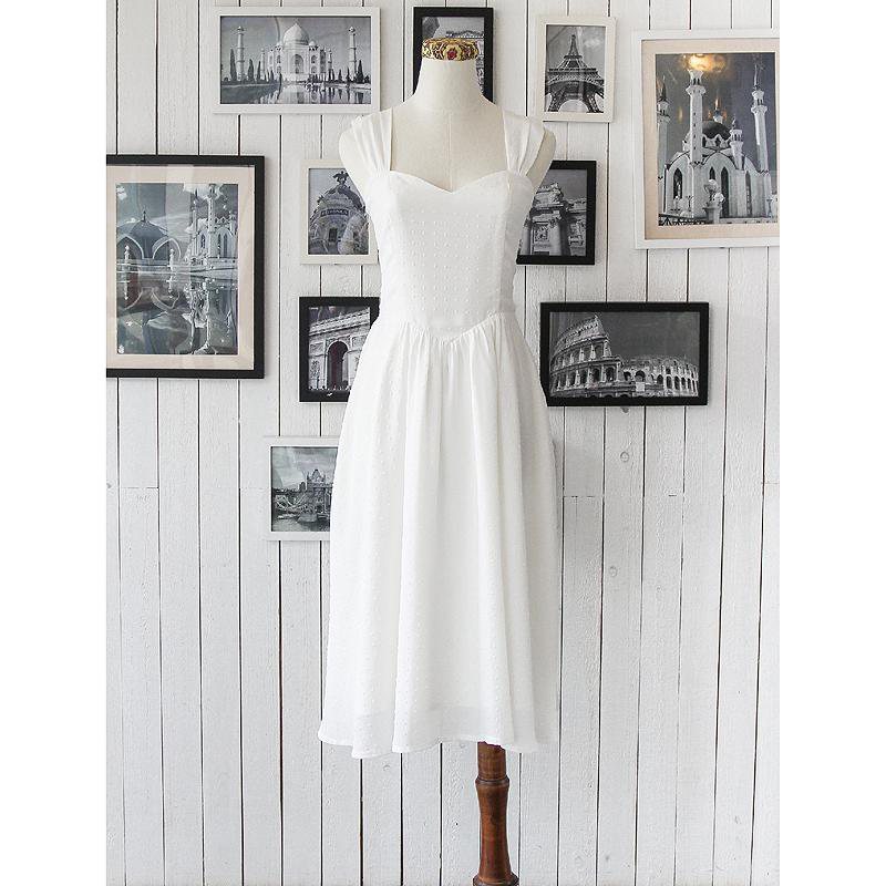 (SOLDOUT) Roman Holiday Sweatheart White Dress(FM021)