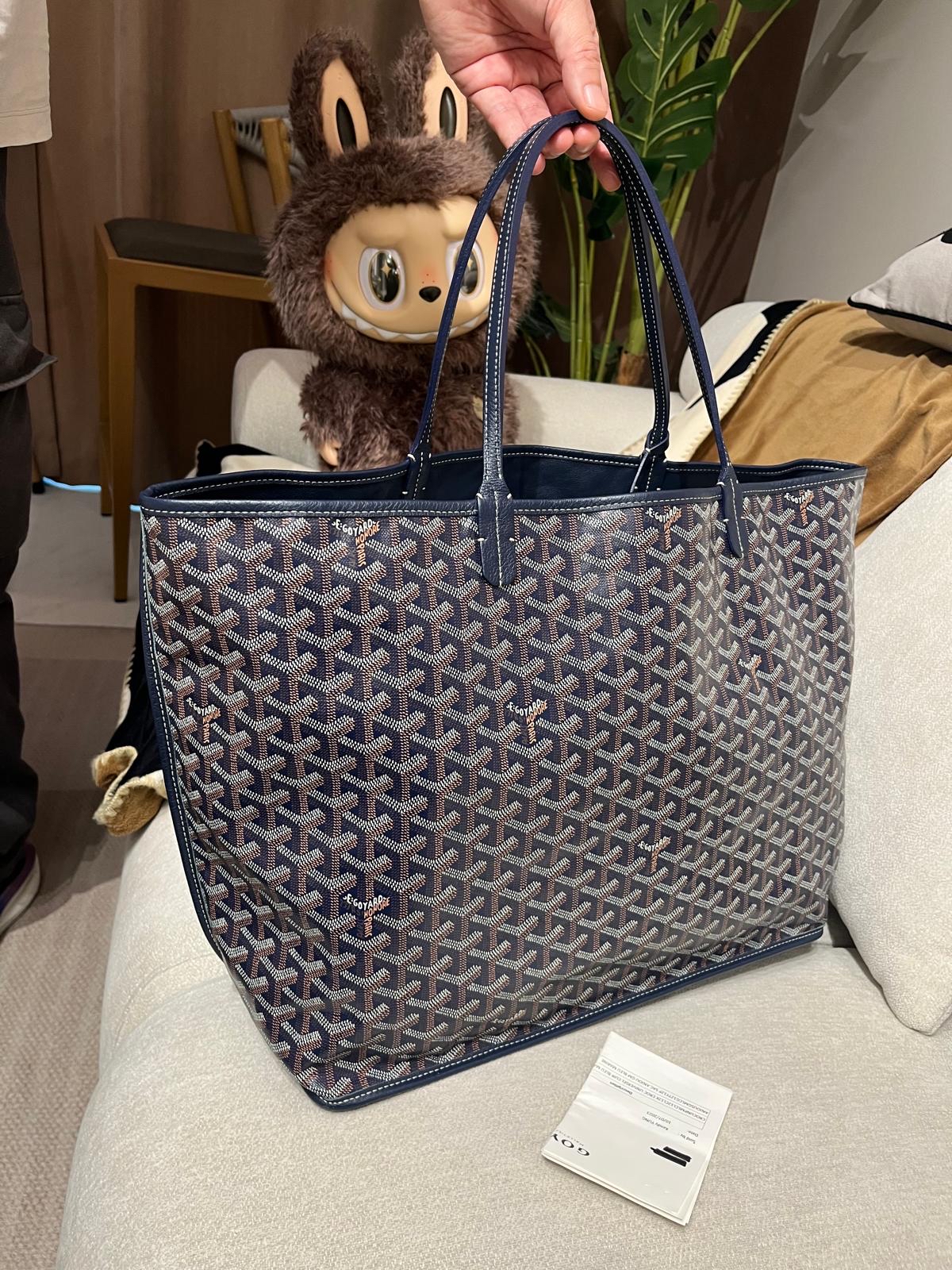 Goyard Anjou gm tote bag Navy 100%Authentic ,95%new ✅香港專門店收據 ✅dust bag