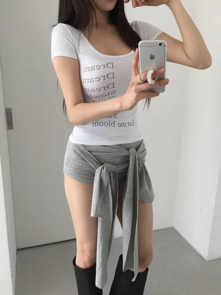 Layered Wrap-Front Micro Shorts