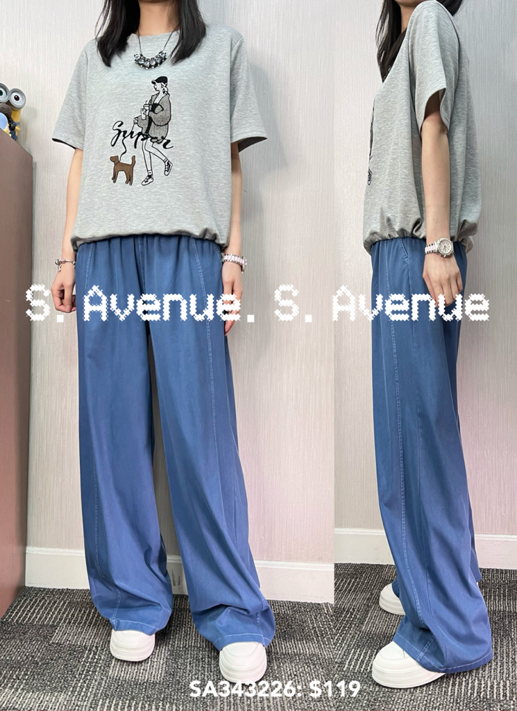 SA343226: 短袖女人圖案束腳tee