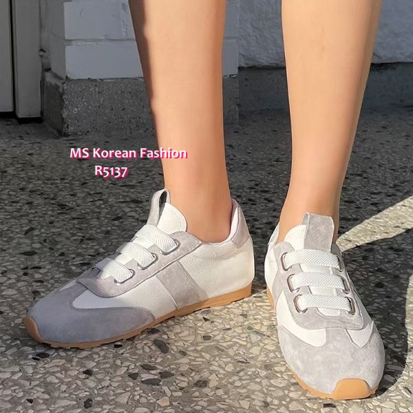 R5137 韓國🇰🇷拼色真皮免綁帶sneakers