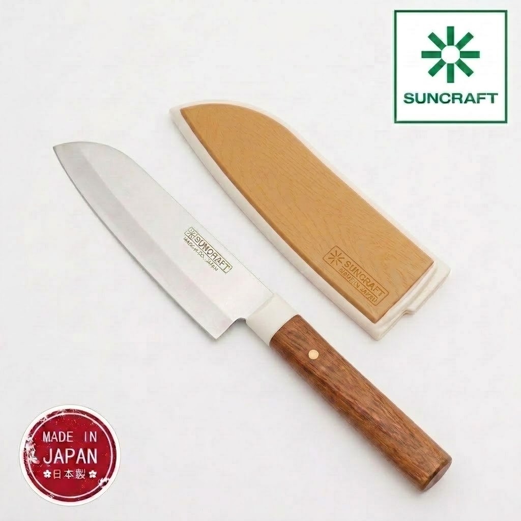 【現貨】 🔥🔥【日本製《SUNCRAFT》附鞘木柄三德水果刀】