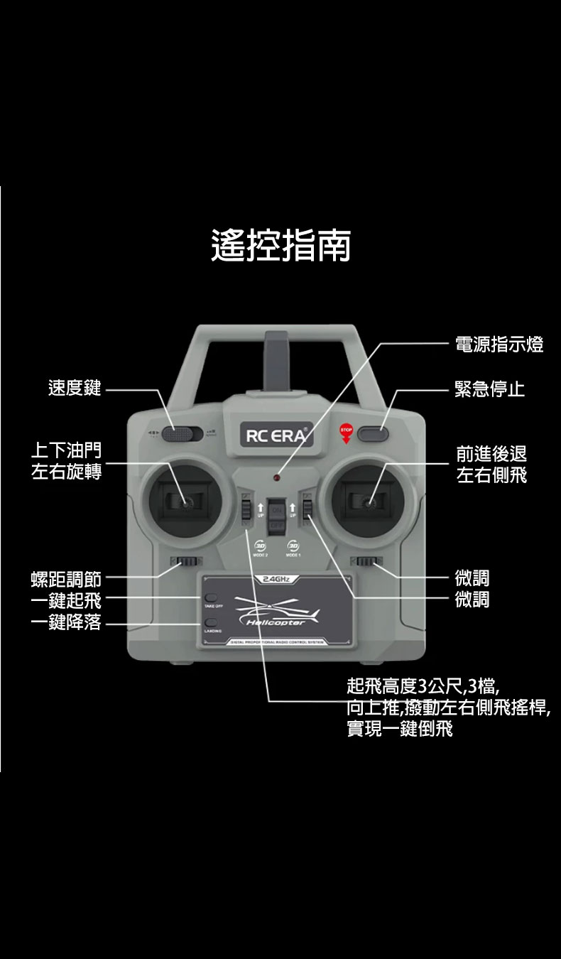 全新RC ERA C170 1:48像真阿帕奇無刷直升機 | 一鍵倒飛模式 | 氣壓定高 | 光流定位 | TOF激光定高 | 一鍵升降