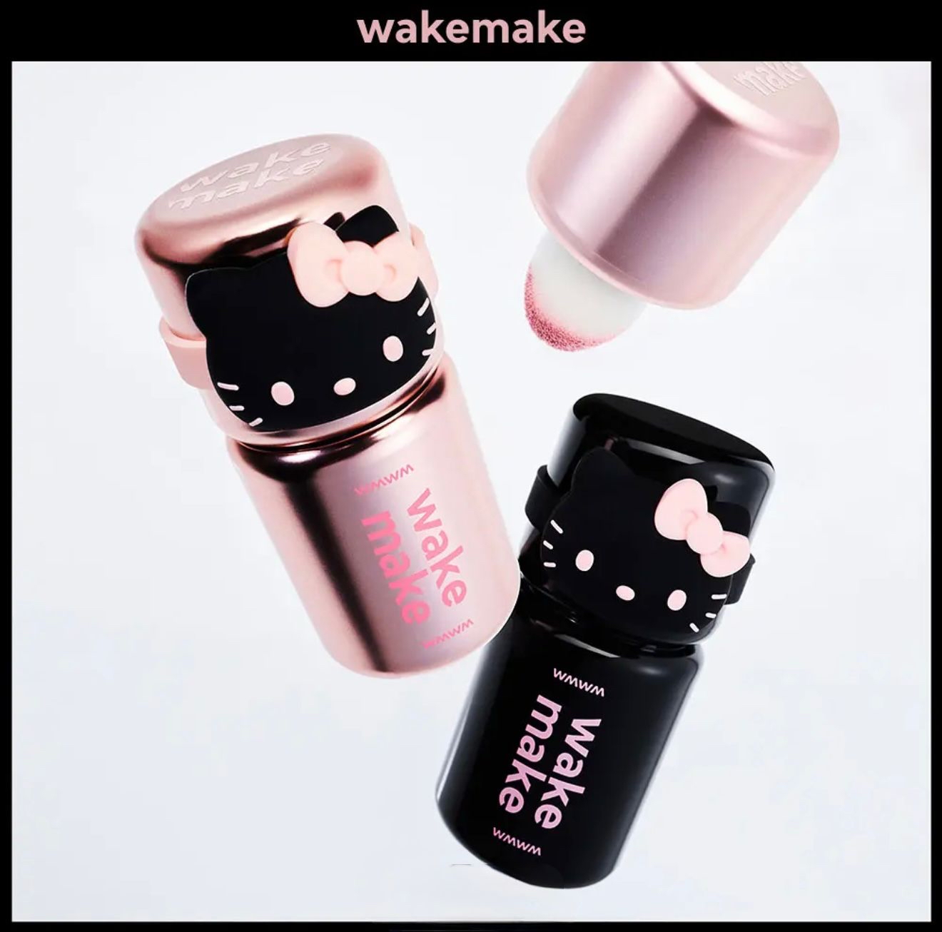 *🇰🇷韓國最新出 WAKEMAKE x Hello Kitty 黑色特別版 SHAKING BLUR CHEEK搖搖亮膚胭脂液*
