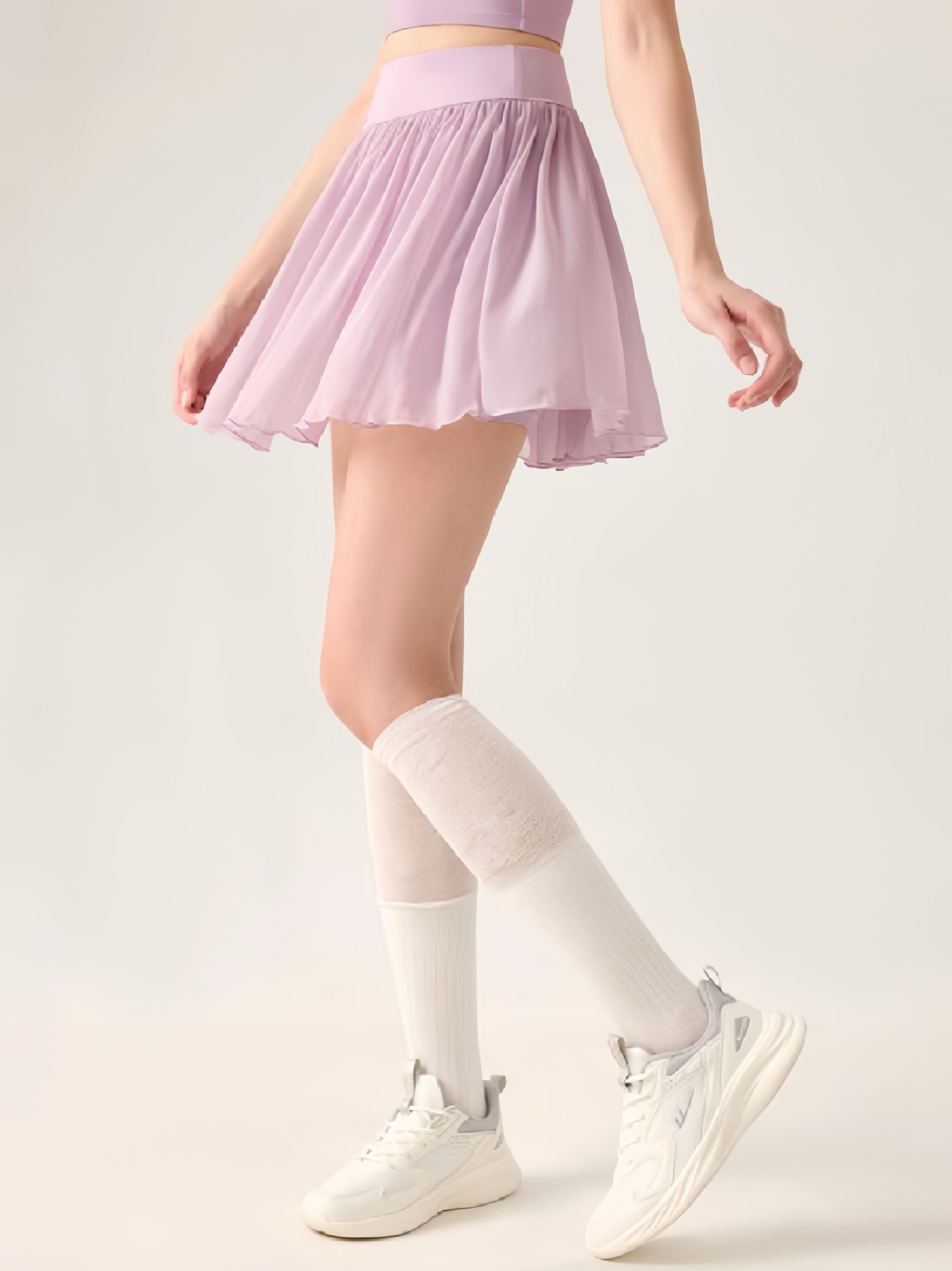 羽感防走光高腰蛋糕邊網球裙