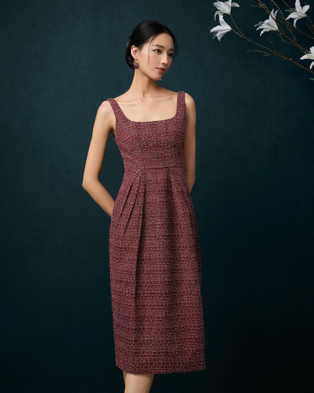 吊带小香风连身裙 D0097