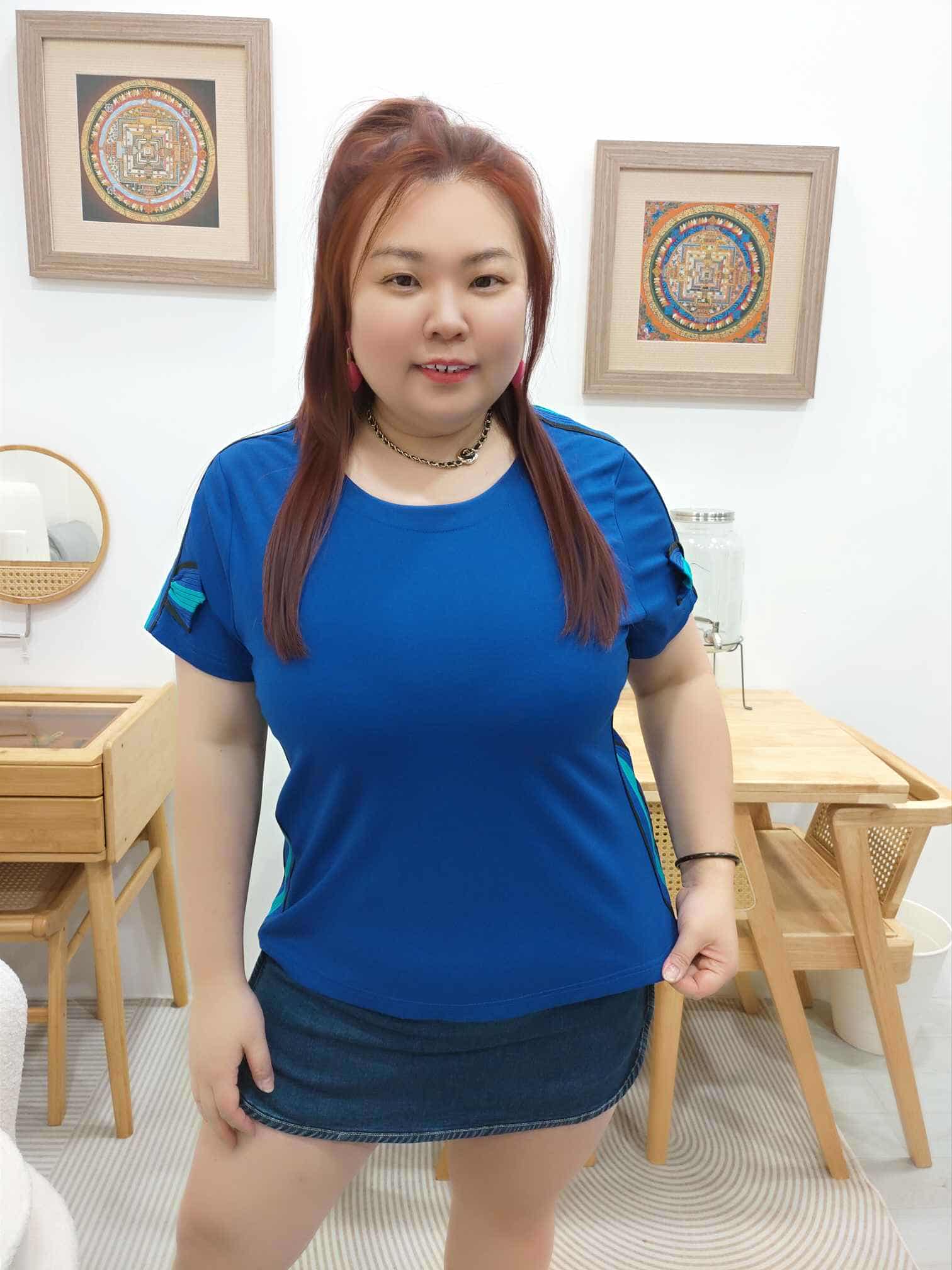 OTA13 BE#810523 边拼色设计上衣