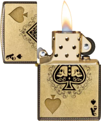 Zippo 46388 經典傳承打火機 幽冥王牌防風打火機 骷髏頭葵扇A 翻舊銅 Lustre 540 融合 黑桃徽章版 Ace Legacy Lighter  Spade Crest Edition