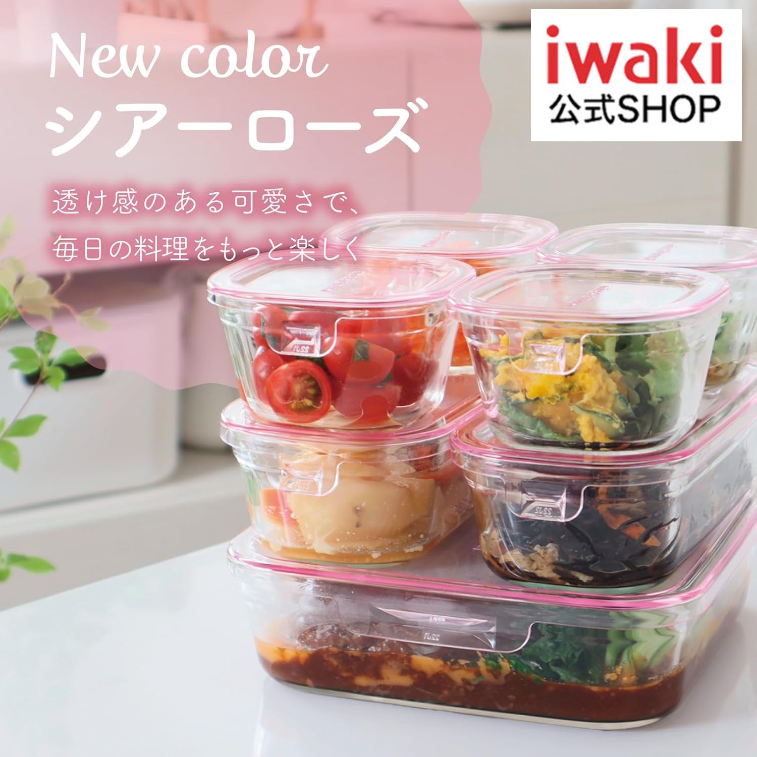 🔥🔥【日本直送《IWAKI》耐熱玻璃食物盒】7件套 | 限定色