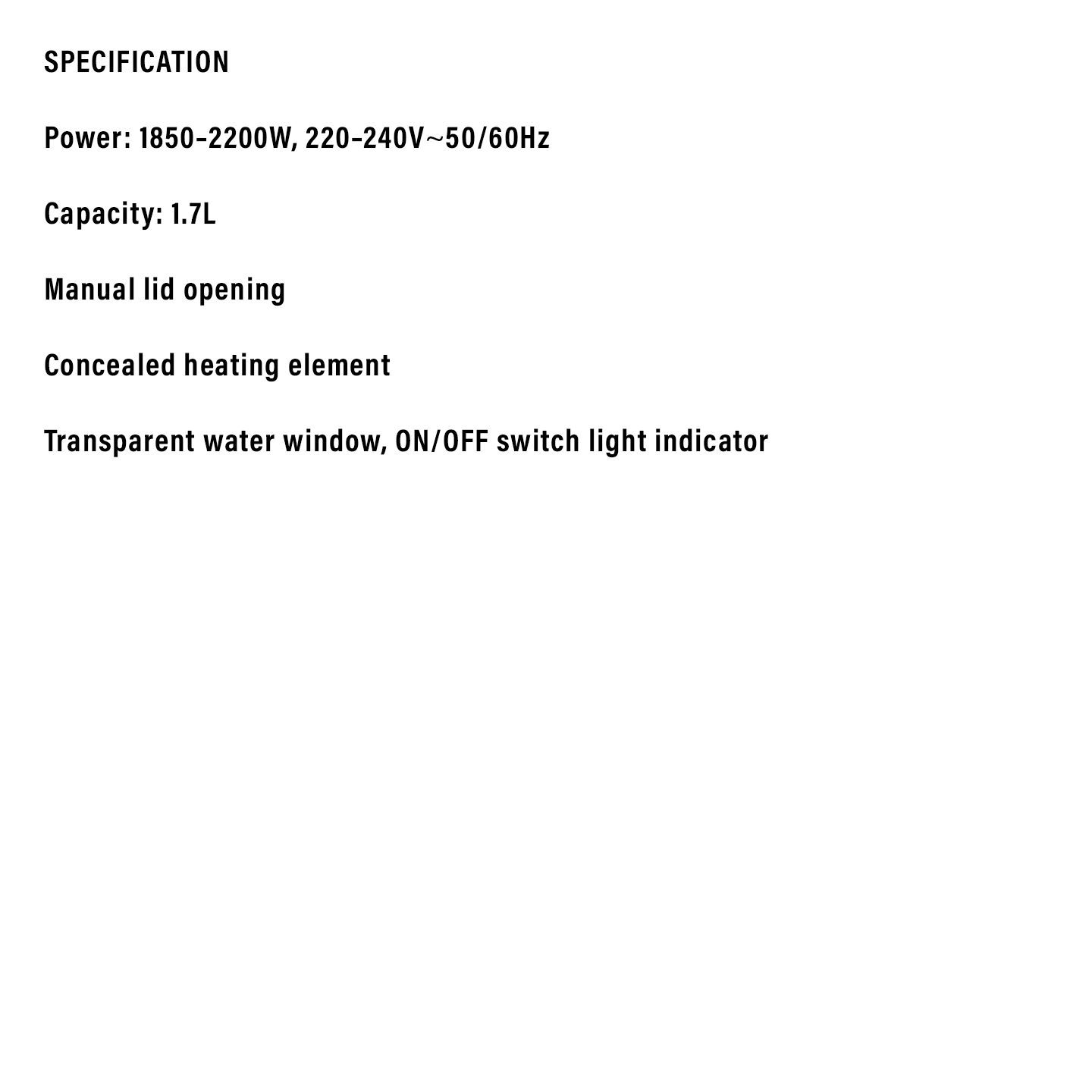 Faber 1.7L Jug Kettle FCK136