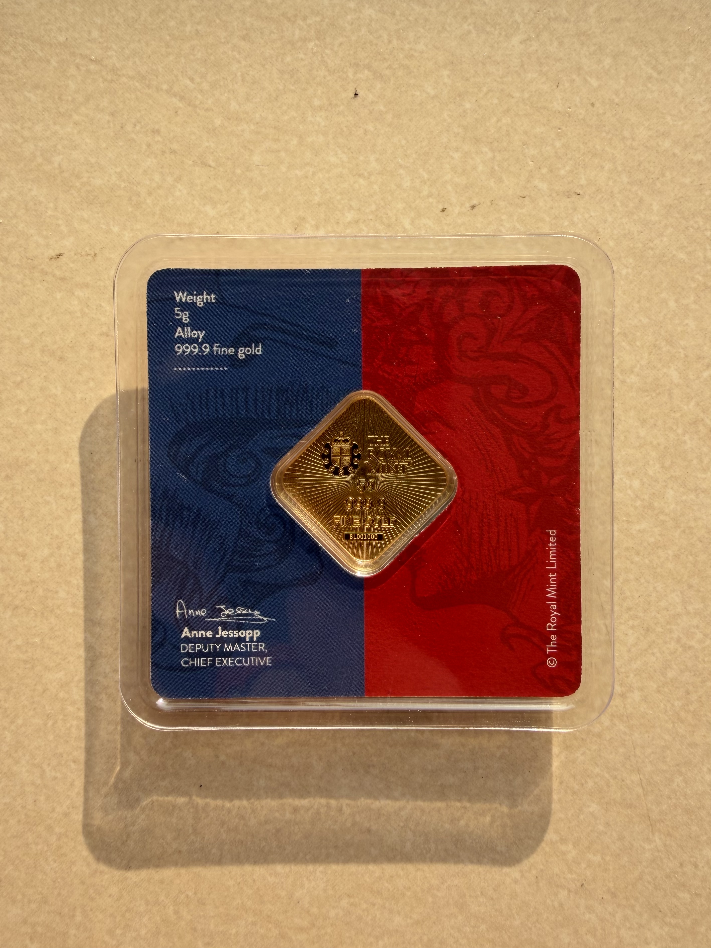 (Nice SN: 1000) ROYAL MINT🇬🇧 Limited Britannia & Liberty 5g UK Fine Gold Bullion Bar 999.9 (Limited 1500pcs) 英国限量1500片