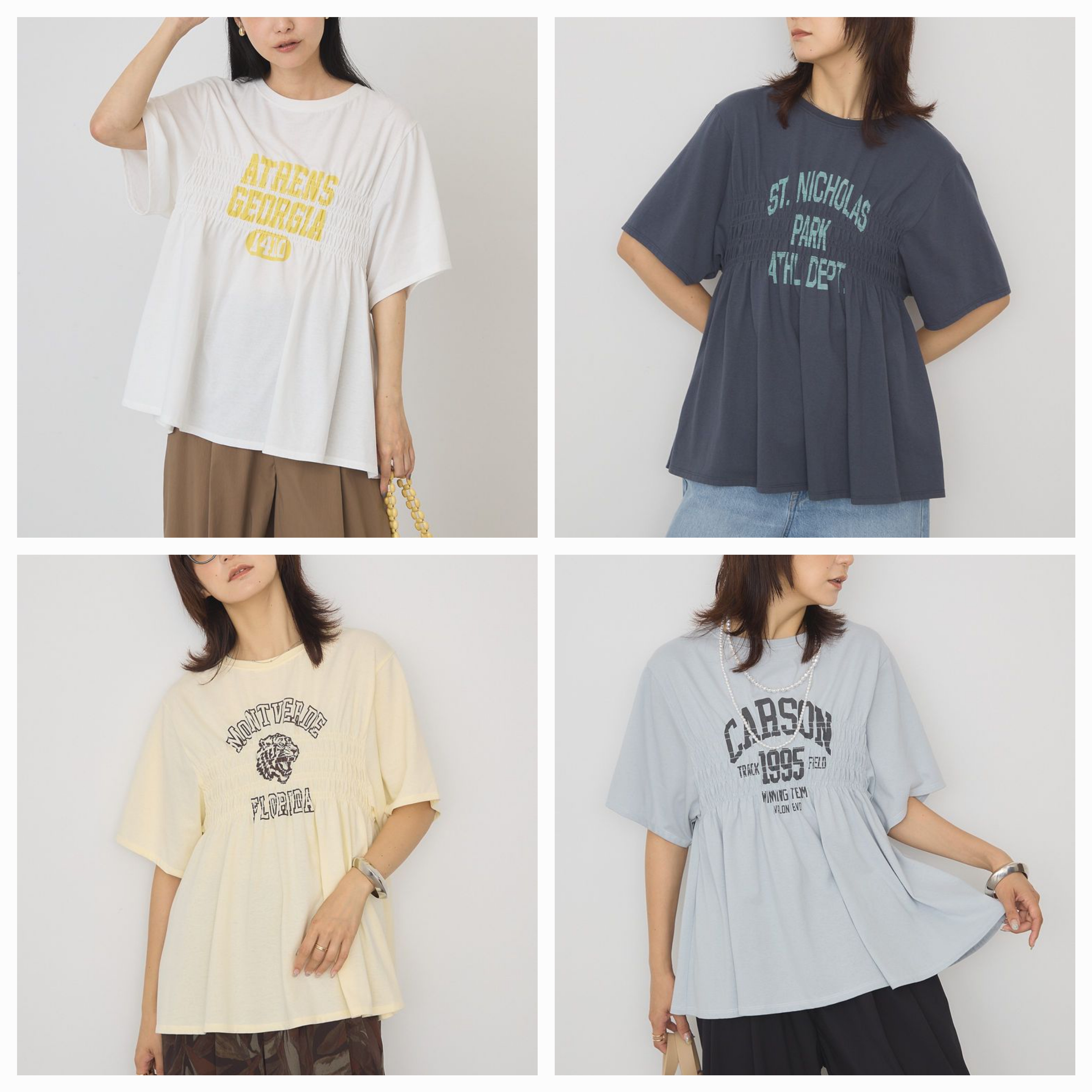 【✨️日本🇯🇵 pre-order 褶皺 logo tee✨️】 【共4色 | Free Size | 淺灰 / 米白 / 淺黃 / 海軍藍】