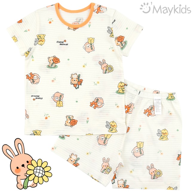 Maykids 5分袖家居服 (花卉動物)