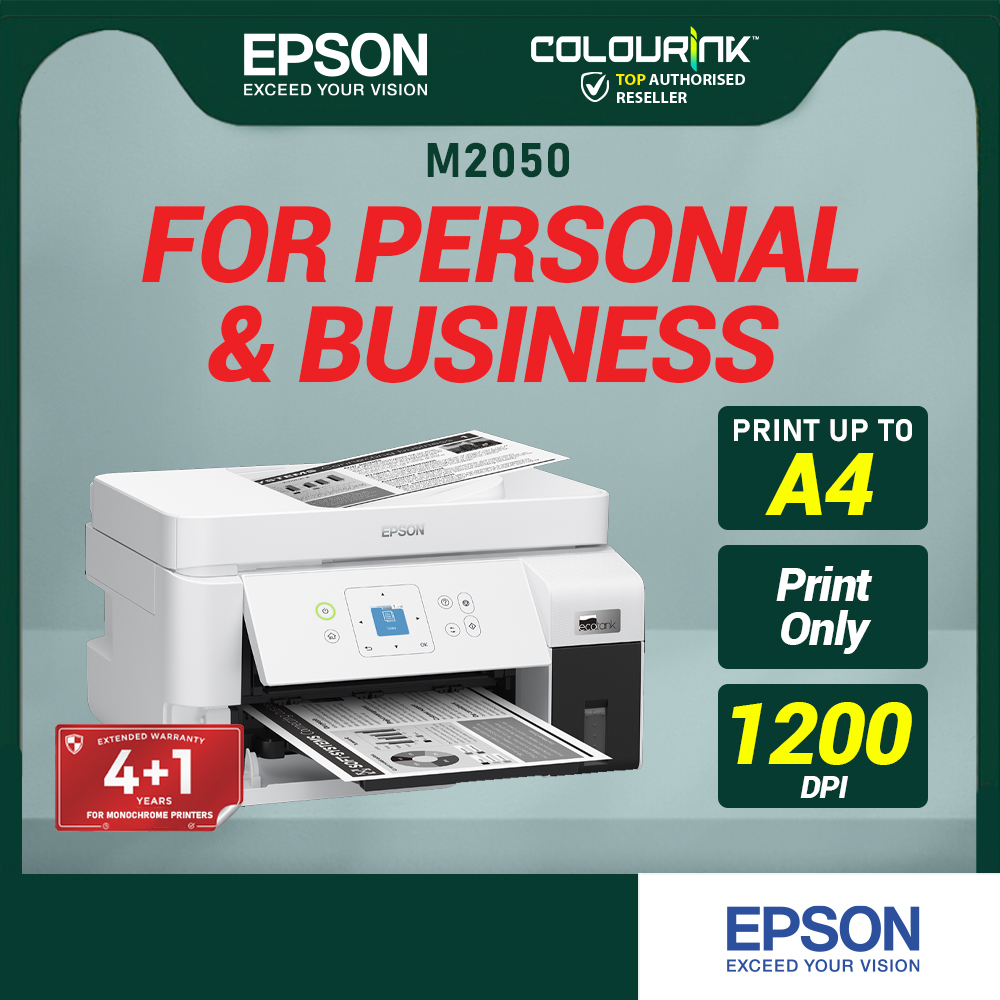 Epson EcoTank M2050 A4 Mono Ink Tank Printer Monochrome A4 B&W ADF WiFi Pigment Ink similar M2140 L3250 L3210